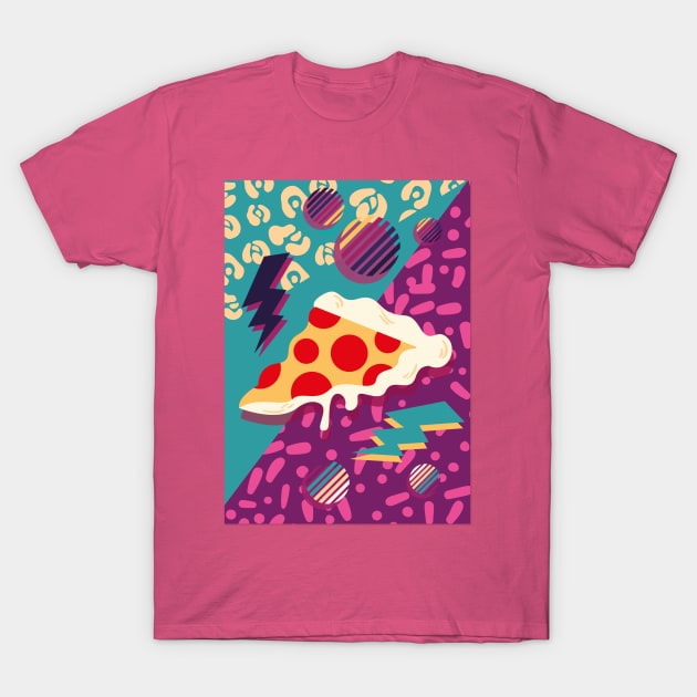 drawn 70s pizza vintage T-Shirt by Menzo